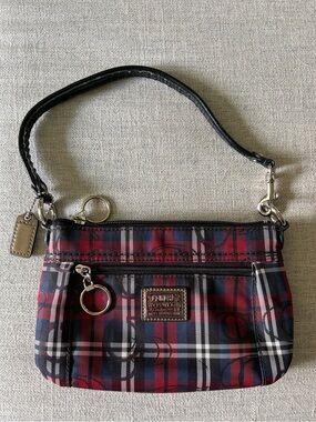 Coach Poppy Tartan Clutch handbag Y2K
